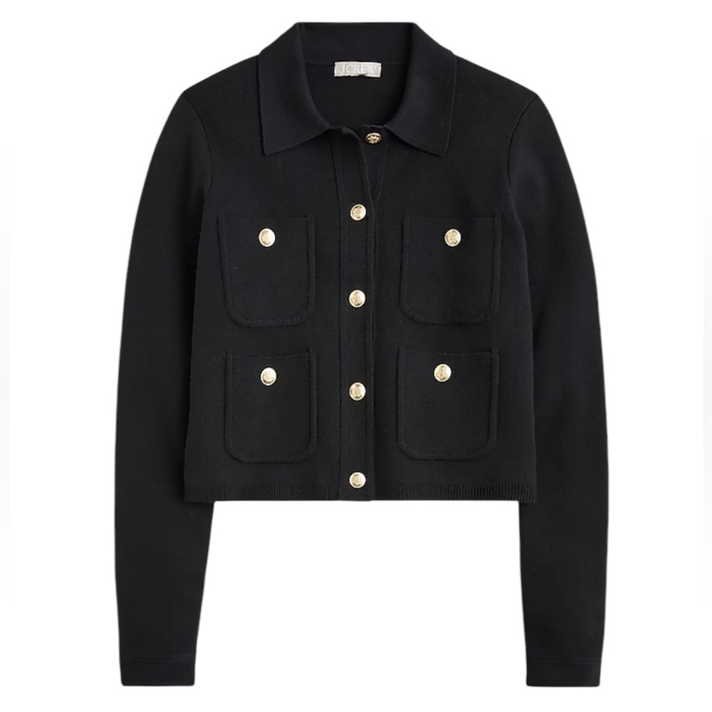 J.Crew Patch Pocket Sweater Lady Jacket in Black